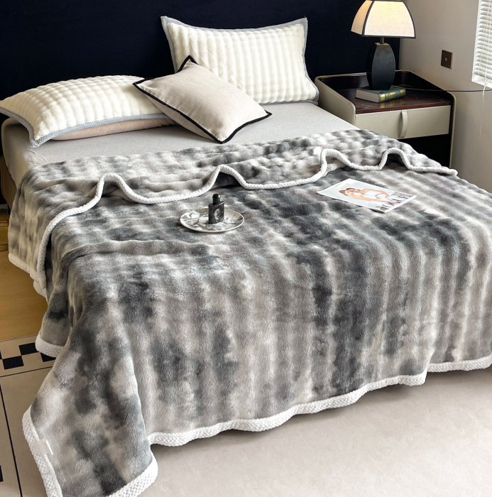 Patura Cocolino Cu Bordura Alba - Gri Abstract [2]