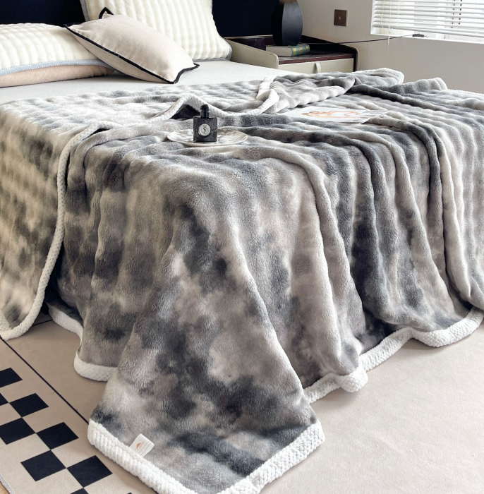 Patura Cocolino Cu Bordura Alba - Gri Abstract [4]