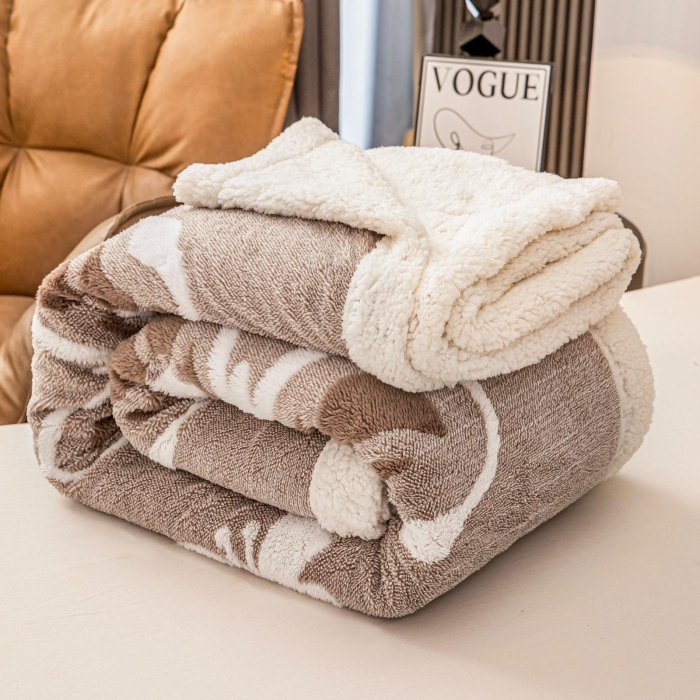 Patura Cocolino Blanita Alba Cu Imprimeu Fluturi 3D - Bej Cacao Cu Lapte [2]