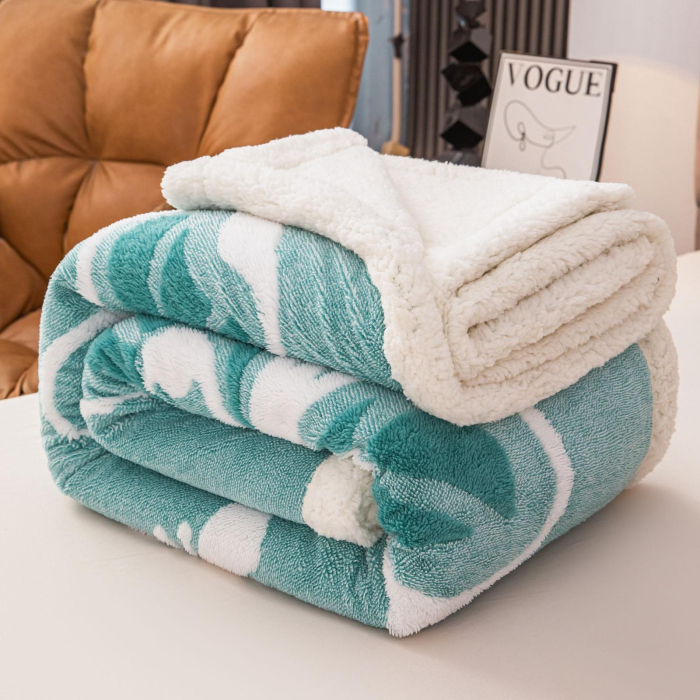 Patura Cocolino Blanita Alba Cu Imprimeu Fluturi 3D - Turcoaz [4]