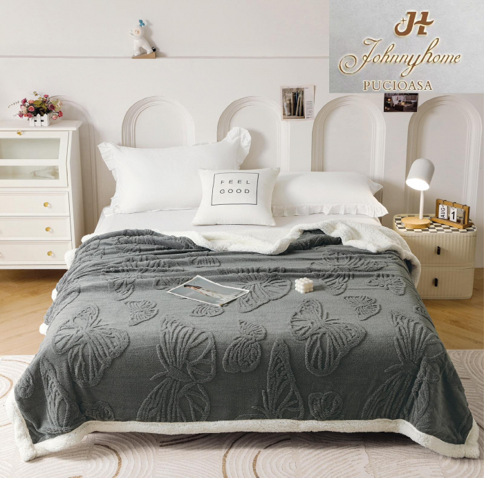 Patura Cocolino Blanita Alba Fluturi 3D - Gri [1]
