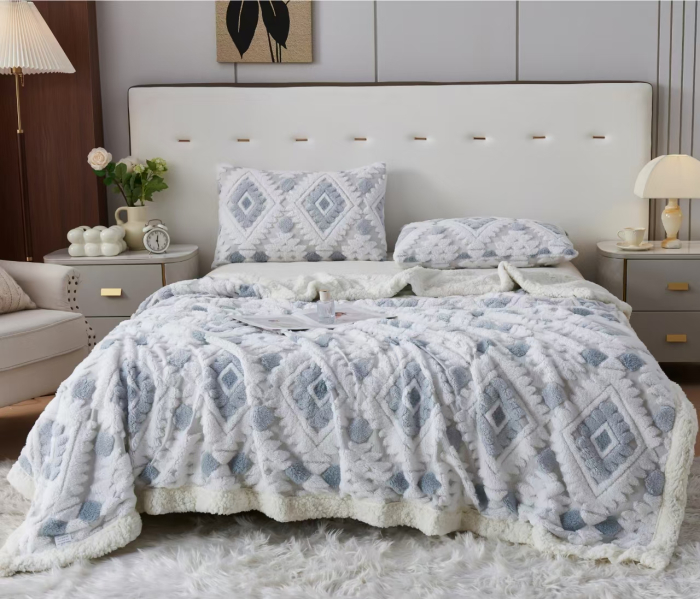 Patura Cocolino Cu Blanita 200x230cm - Romburi Gri Deschis [1]