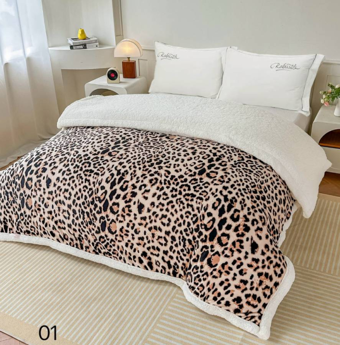 Patura Cocolino Cu Blanita Alba 200x230cm - Animal Print [2]