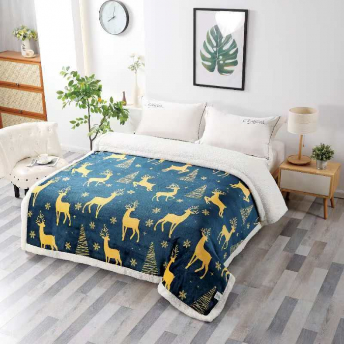 Patura Cocolino Cu Blanita Model Craciun - Golden Reindeer [2]