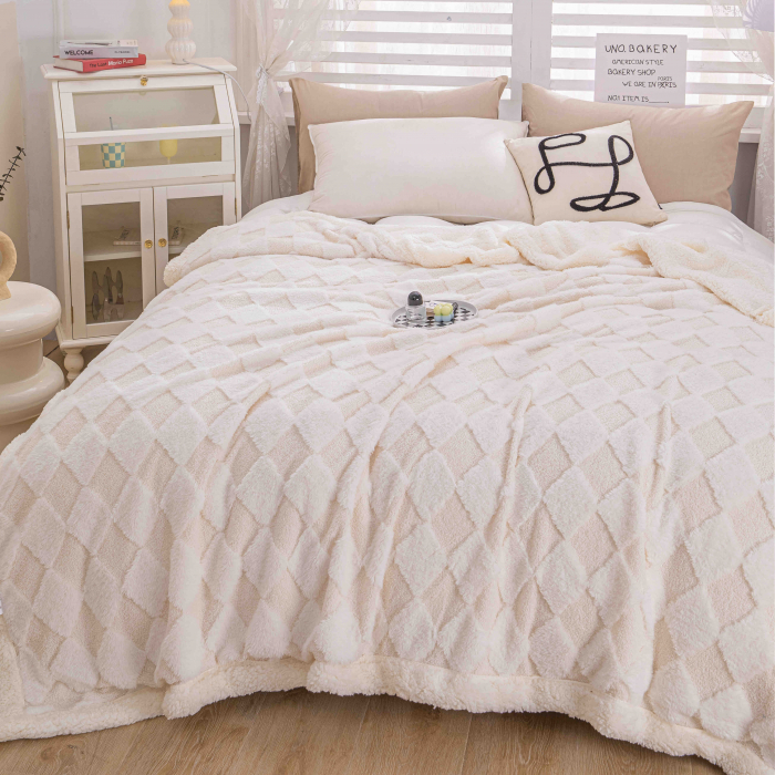 Patura Cocolino Cu Blanita Rabbit Carouri - Alb [5]