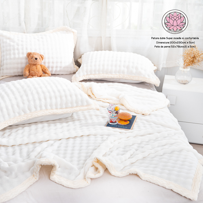 Patura Cocolino Dubla + 2 Fete De Perna - Alb Unt [1]