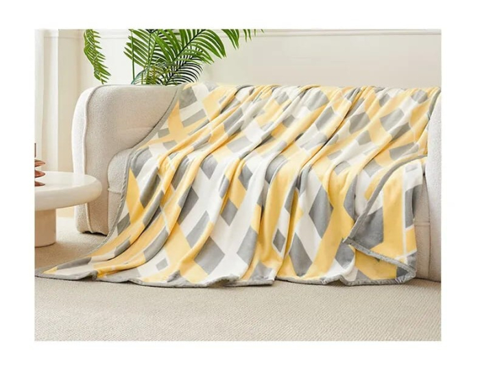 Patura Cocolino Grosime Medie 200x230cm - Abstract Cu Gri, Mustar Si Alb [4]