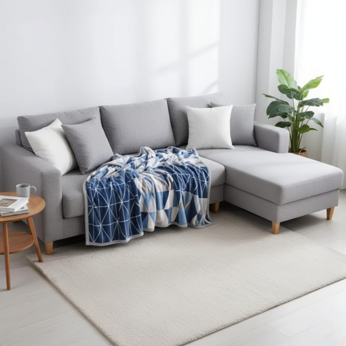 Patura Cocolino Grosime Medie 200x230cm - Albastru Abstract [3]