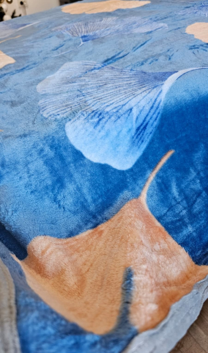 Patura Cocolino Grosime Medie 200x230cm - Albastru Intens Si Corai [4]