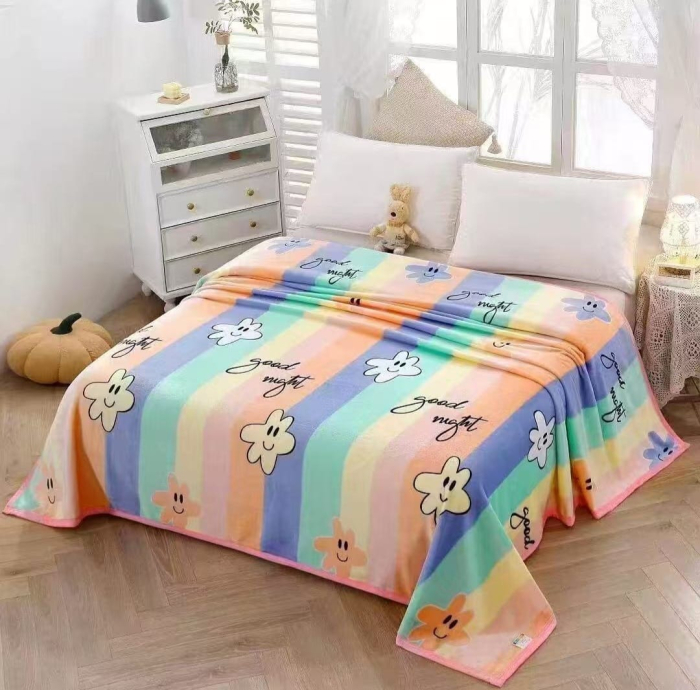 Patura Cocolino Grosime Medie 200x230cm - Curcubeu Si Floricele Zambitoare [1]