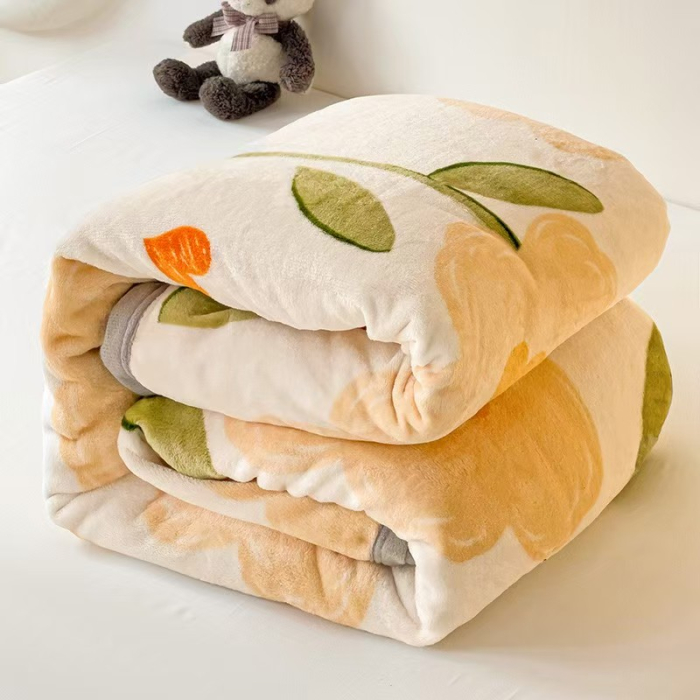 Patura Cocolino Grosime Medie 200x230cm - Flori Portocalii [2]