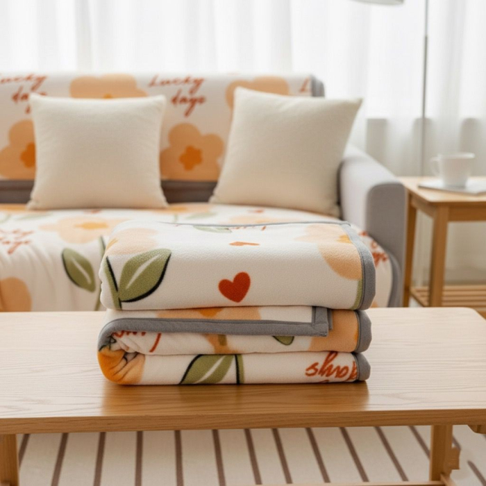 Patura Cocolino Grosime Medie 200x230cm - Flori Portocalii [3]