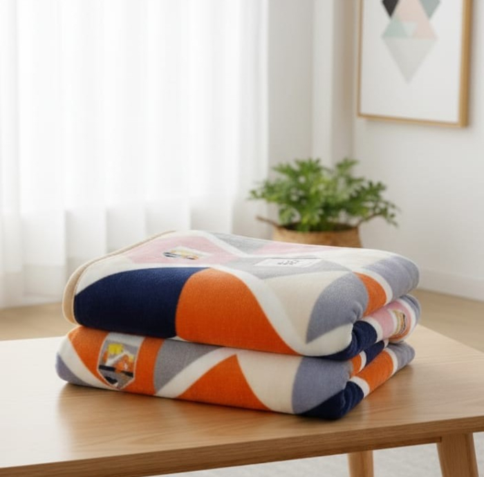 Patura Cocolino Grosime Medie 200x230cm - Multicolora Cu Model Abstract [4]