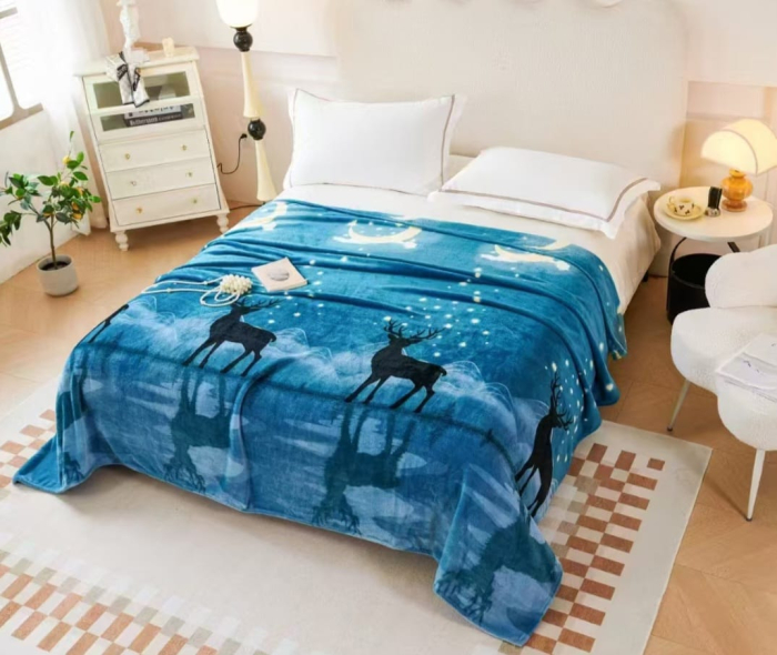 Patura Cocolino Grosime Medie 200x230cm - Noapte Albastra Cu Reni [1]