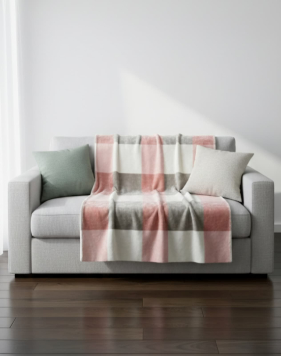 Patura Cocolino Grosime Medie 200x230cm - Patrate Roz [2]