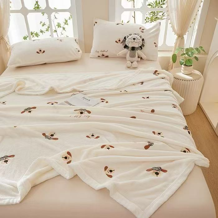 Patura Cocolino Grosime Medie 200x230cm Pentru Copii - Crem Cu Catelusi [1]