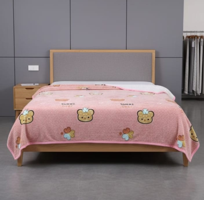 Patura Cocolino Grosime Medie 200x230cm - Roz Cu Ursuleti [2]