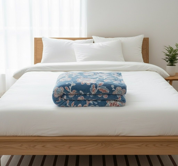 Patura Cocolino Grosime Medie 200x230cm - Vis Floral Albastru [3]