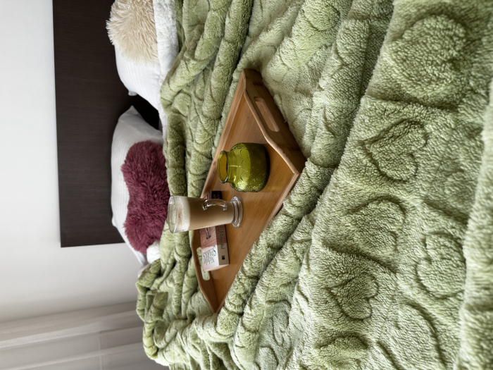 Patura Cocolino Imprimeu Tip Tricotat Cu Blanita Si Fermoar - Verde [3]