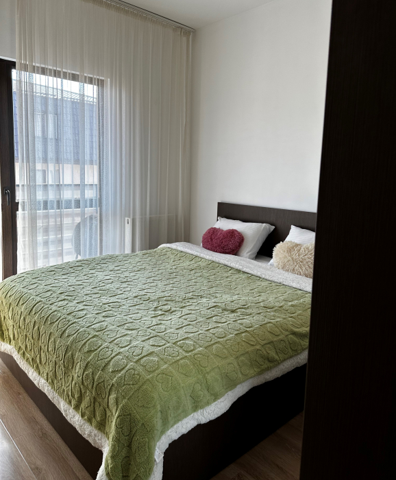 Patura Cocolino Imprimeu Tip Tricotat Cu Blanita - Verde Cu Inimioare [4]