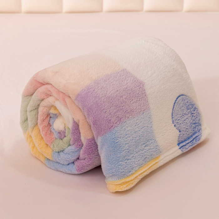 Patura Cocolino Pufoasa 200x230cm - Inimioare Curcubeu [3]