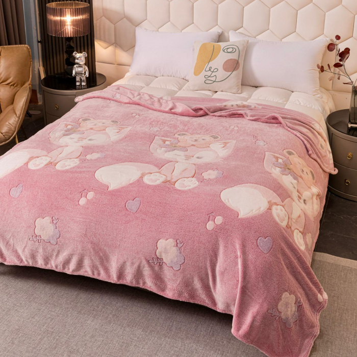 Patura Cocolino Pufoasa 200x230cm - Vulpita Roz [1]