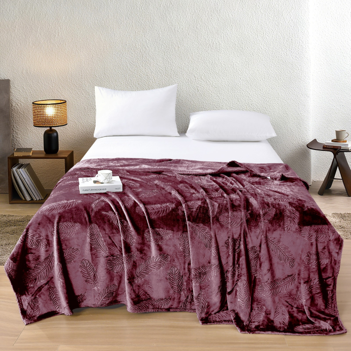 Patura Grosime Medie Pene Gofrate 200x230cm - Burgundy [1]