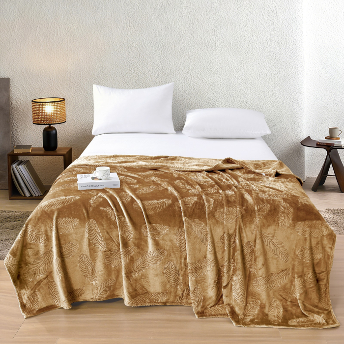 Patura Grosime Medie Pene Gofrate 200x230cm - Maro Caramel [1]