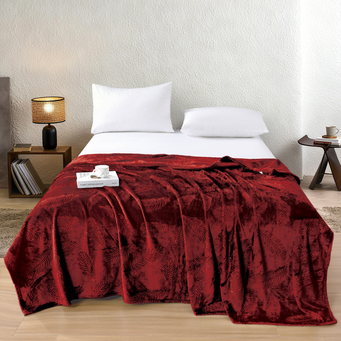 Patura Grosime Medie Pene Gofrate 200x230cm - Visiniu [1]