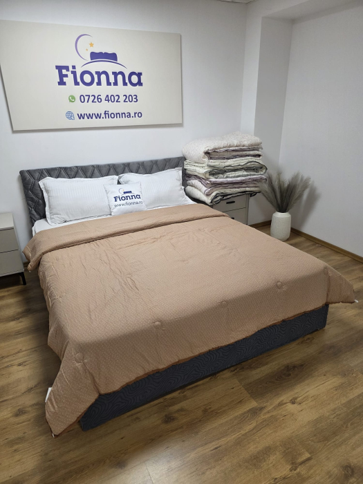 Pilota cu Banda Decorativa 200x230cm - Maro cu Flori [3]