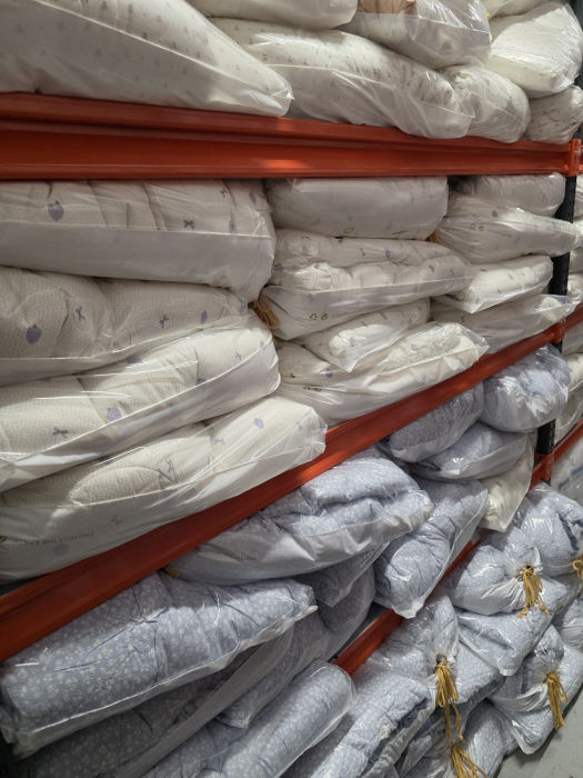 Pilota cu Banda Decorativa 200x230cm - Bleu Pastel cu Flori [5]