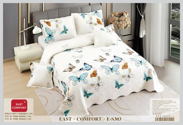 Set Cuvertura 5 Piese - Bej Cu Fluturasi [1]