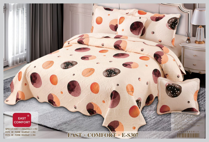 Set Cuvertura 5 Piese - Crem Cu Buline Mari Colorate [1]