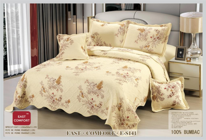 Set Cuvertura 5 Piese - Crem Floral [1]