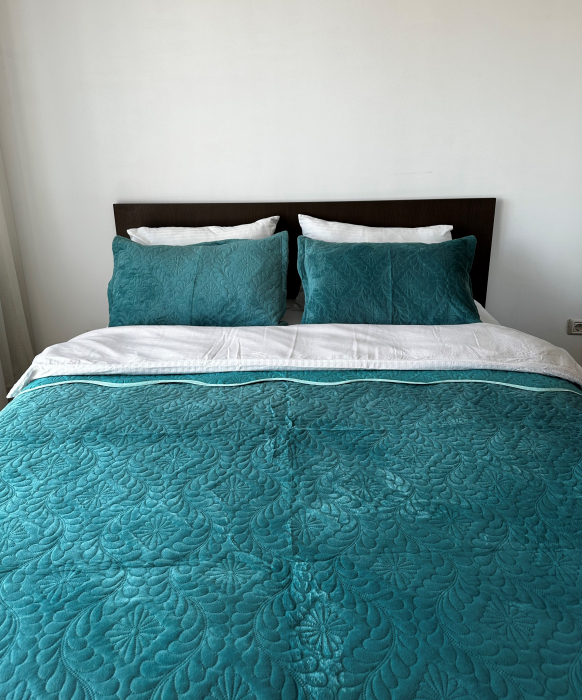 Set Cuvertura Din Catifea 3 Piese - Albastru [4]