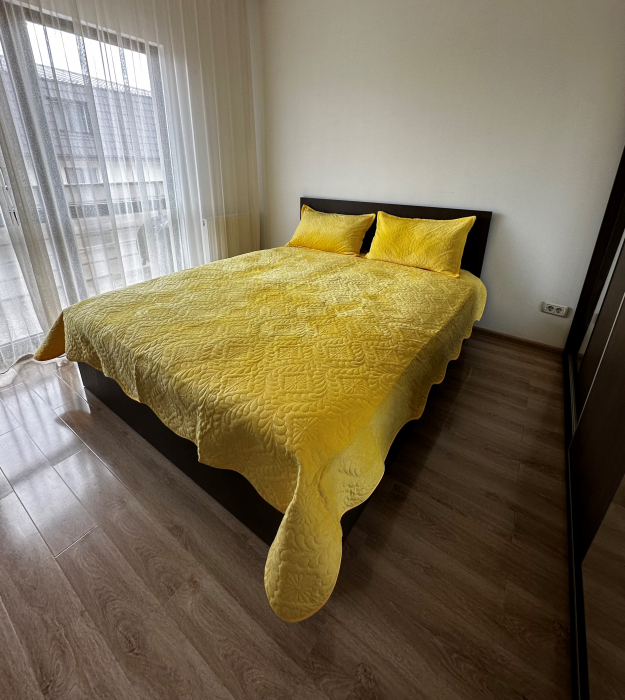 Set Cuvertura Din Catifea 3 Piese - Galben [2]