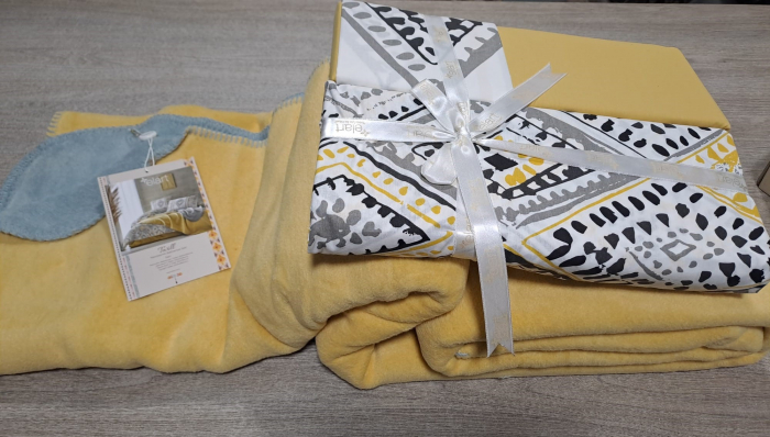 Set Lenjerie 100% Bumbac Ranforce Si Patura  ELART - Traditional Yellow [5]
