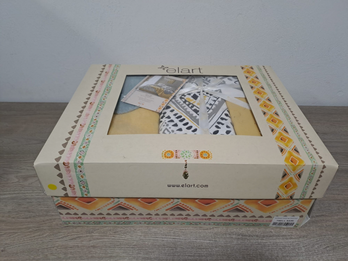 Set Lenjerie 100% Bumbac Ranforce Si Patura  ELART - Traditional Yellow [2]