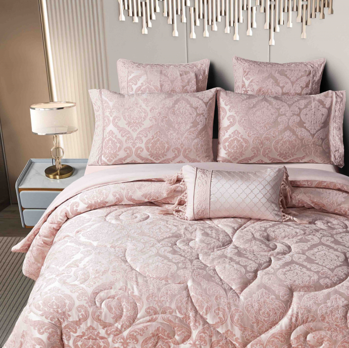 Set LUXURY Jacquard 7 Piese - Roz [2]