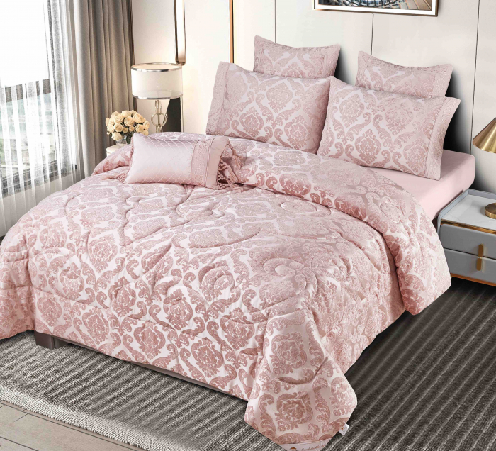 Set LUXURY Jacquard 7 Piese - Roz [3]