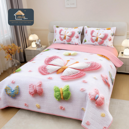 CUVERTURI - Cuvertura 3 Piese 5D - Fluturi Colorati