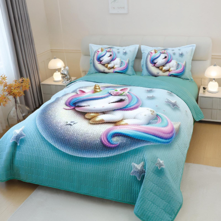 Cuvertura 3 Piese 5D - Unicornul Somnoros CUVERTURI - Cuvertura 3 Piese 5D - Unicornul Somnoros