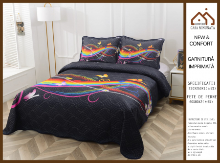 CUVERTURI - Cuvertura 3 Piese Premium - Black/Rainbow