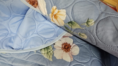 Cuvertura Bumbac Satinat Matlasat - Blue Floral [2]