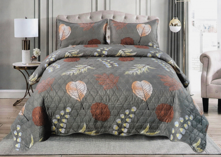 CUVERTURI - Cuvertura Bumbac Satinat Matlasat - Frunze