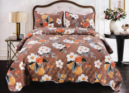 CUVERTURI - Cuvertura Bumbac Satinat Matlasat - Maro Flori