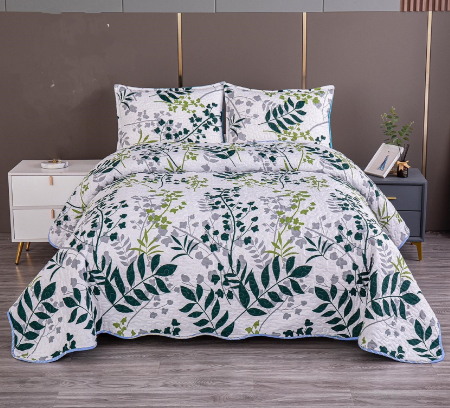 Cuvertura Din Bumbac Matlasat Cu 2 Fete - Frunze Din Gradina [0]