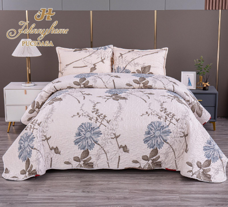 Cuvertura Din Bumbac Matlasat Cu 2 Fete - Flori Din Natura [0]