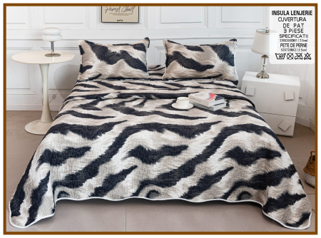 CUVERTURI - Cuvertura Din Bumbac Matlasat Cu Doua Fete - Animal Print Tigrat