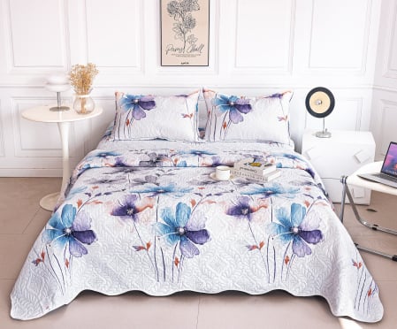 CUVERTURI - Cuvertura Din Bumbac Matlasat Cu Doua Fete - Flori In Buchetele